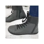 Antal Lanapura Black Fedett Bőr Bélelt Barefoot Bakancs
