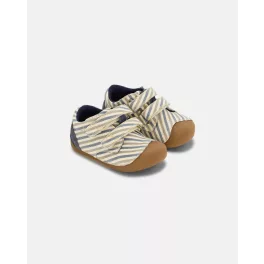 Bundgaard - Petit Low - Oceanic Stripe Gyerek Barefoot Vászoncipő