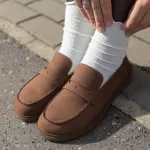 Groundies Brisbane Coconut Női Bőr Barefoot Loafer