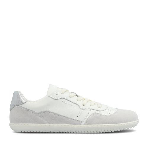 Groundies Nova White/Silver Női Bőr Barefoot Sneaker