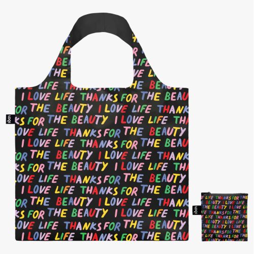 LOQI bevásárló táska, Love Life - Black