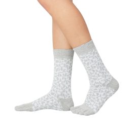 Knitido Trailer Garden Leopard Light Gray / White Zokni