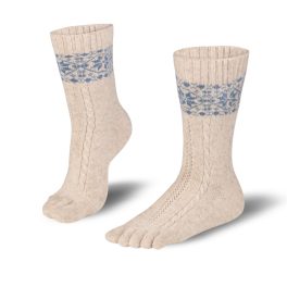 Knitido Merino & Cashmere Snowflakes Beige/Blue gyapjúzokni