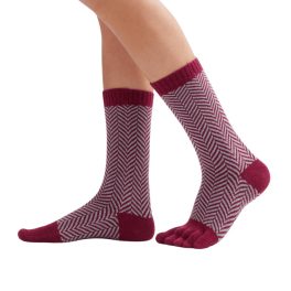 Knitido SILL Merino & Cotton Wine Red / Light Grey Zokni