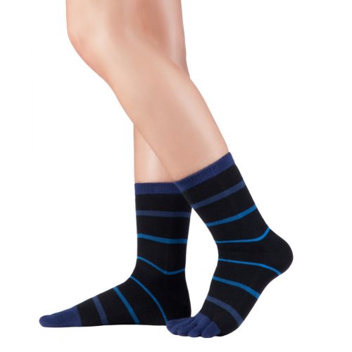 Knitido Essentials Stripes Midi Black/Blue zokni