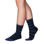 Knitido Essentials Stripes Midi Black/Blue zokni