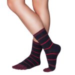 Knitido Essentials Stripes Midi Navy/Fuchsia zokni 