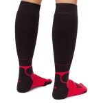 Plus12 Functional Merino Long Fekete/Piros Térdzokni