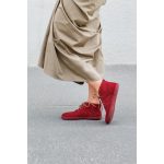 Shapen Berry  Burgundy Bőr Bokacipő