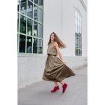 Shapen Berry  Burgundy Bőr Bokacipő