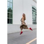 Shapen Berry  Burgundy Bőr Bokacipő