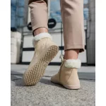 Shapen Fluffy 2.0 Beige Bőr Bélelt Barefoot Bakancs