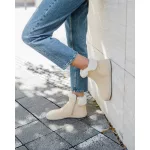 Shapen Fluffy 2.0 Beige Bőr Bélelt Barefoot Bakancs