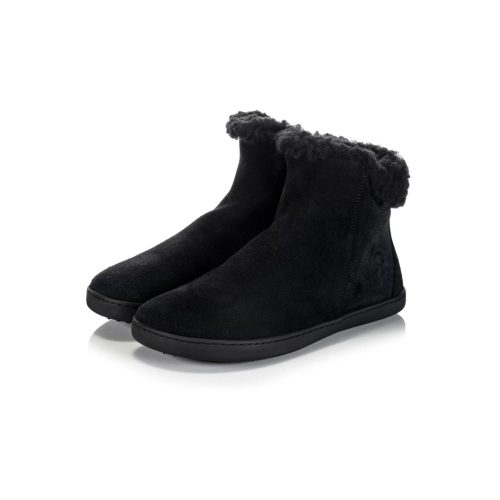 Shapen Fluffy 2.0 Black Nubuk Bőr Bélelt Barefoot Bakancs