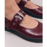 Shapen Mary Jane Coco Bordeaux Bőr Barefoot Balerina