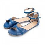 Shapen Petal Wide Royal Blue Női Bőr Barefoot Szandál