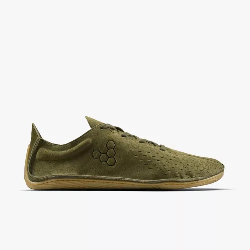 Vivobarefoot Sensus Mens Dark Olive Cracked Bőr Barefoot Félcipő