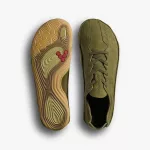 Vivobarefoot Sensus Mens Dark Olive Cracked Bőr Barefoot Félcipő