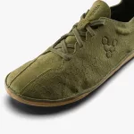 Vivobarefoot Sensus Mens Dark Olive Cracked Bőr Barefoot Félcipő