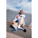 XERO Wynn Blue / Gray / Red Retro Barefoot Sneaker